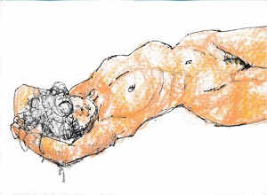 横半切裸婦クロキ- のコピー